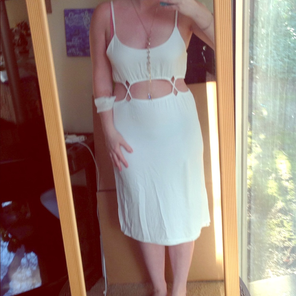 Sabo White Cut Out Beach Goddess Dress